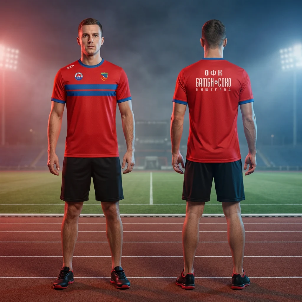 Duks ili majica Sportex po meri kluba — model 15, prednji i zadnji prikaz na sportistima