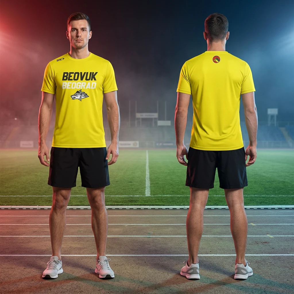 Duks ili majica Sportex po meri kluba — model 16, prednji i zadnji prikaz na sportistima