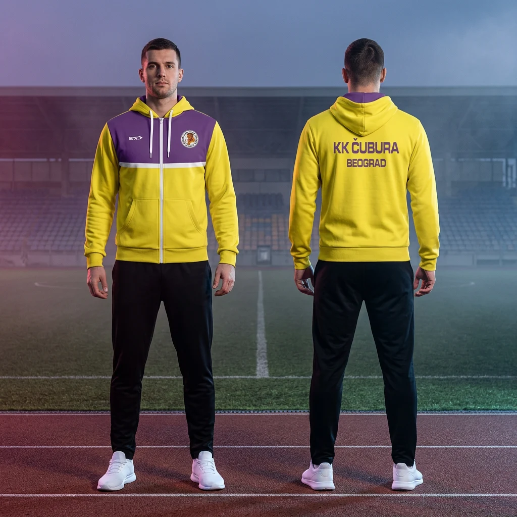 Duks ili majica Sportex po meri kluba — model 33, prednji i zadnji prikaz na sportistima