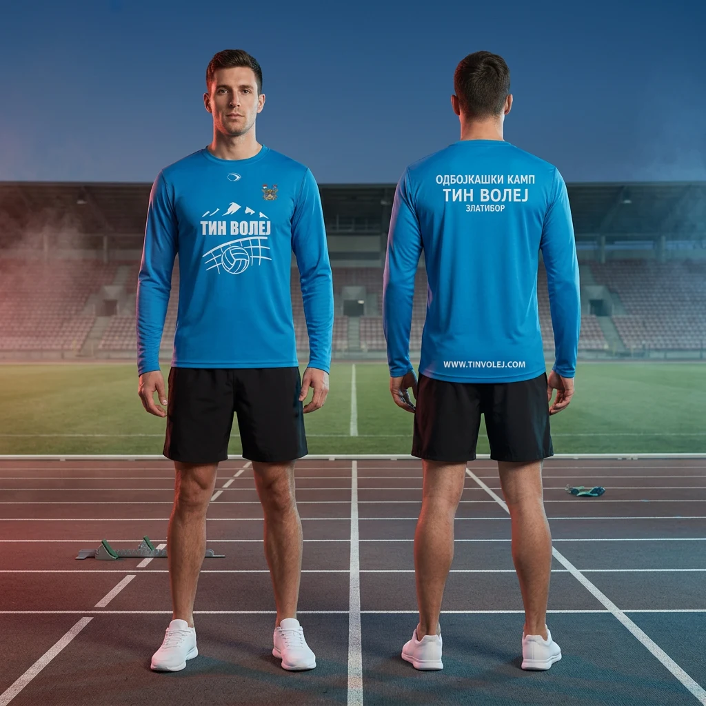 Duks ili majica Sportex po meri kluba — model 38, prednji i zadnji prikaz na sportistima