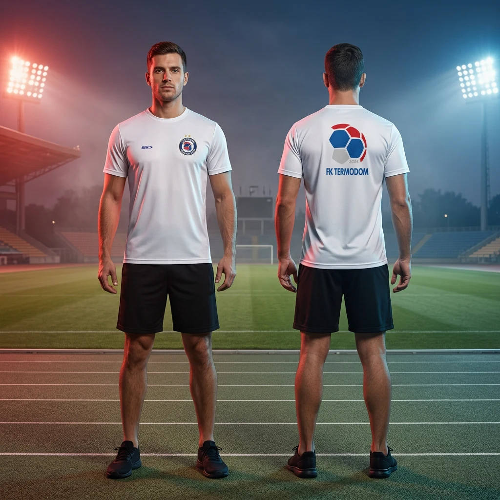 Duks ili majica Sportex po meri kluba — model 6, prednji i zadnji prikaz na sportistima
