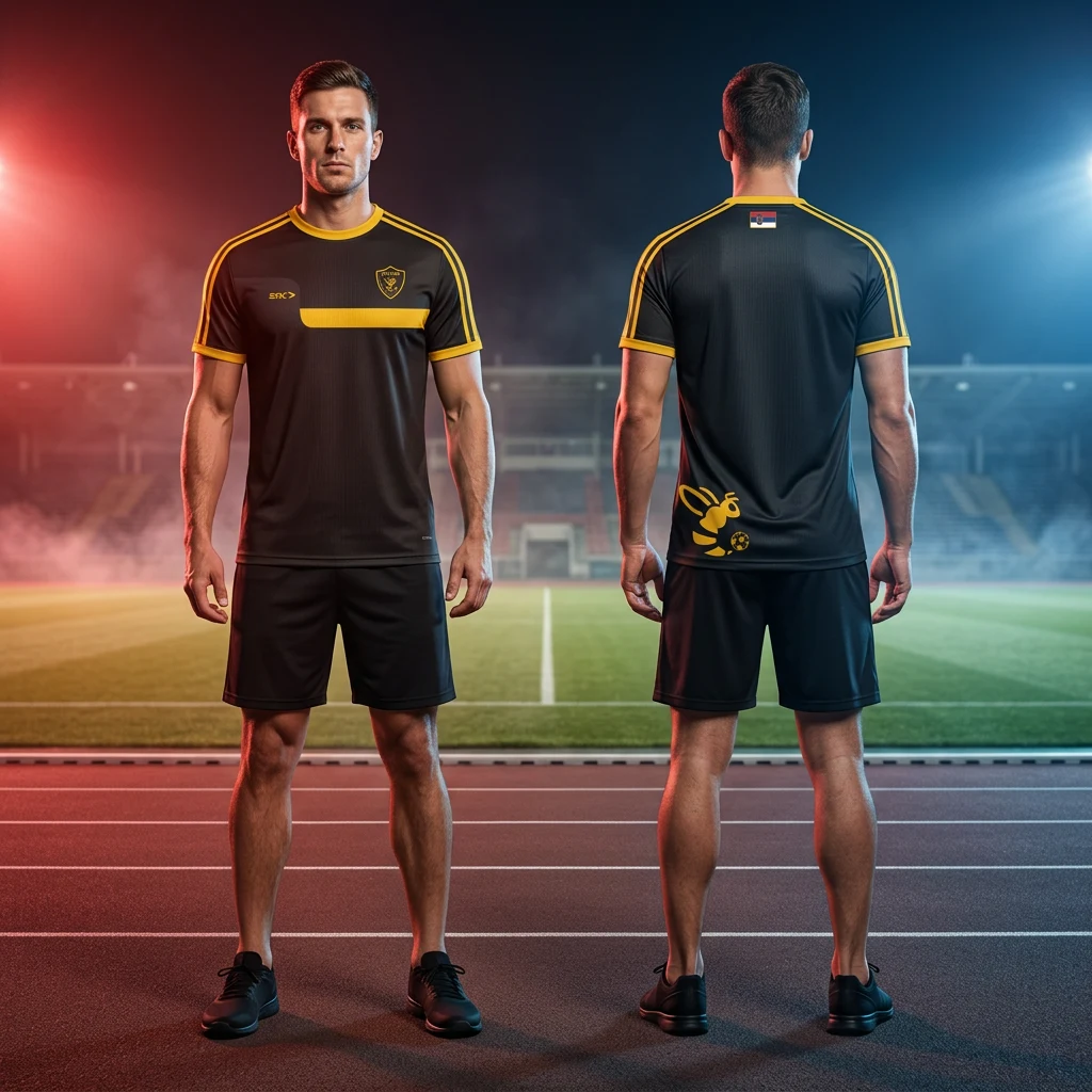 Duks ili majica Sportex po meri kluba — model 9, prednji i zadnji prikaz na sportistima