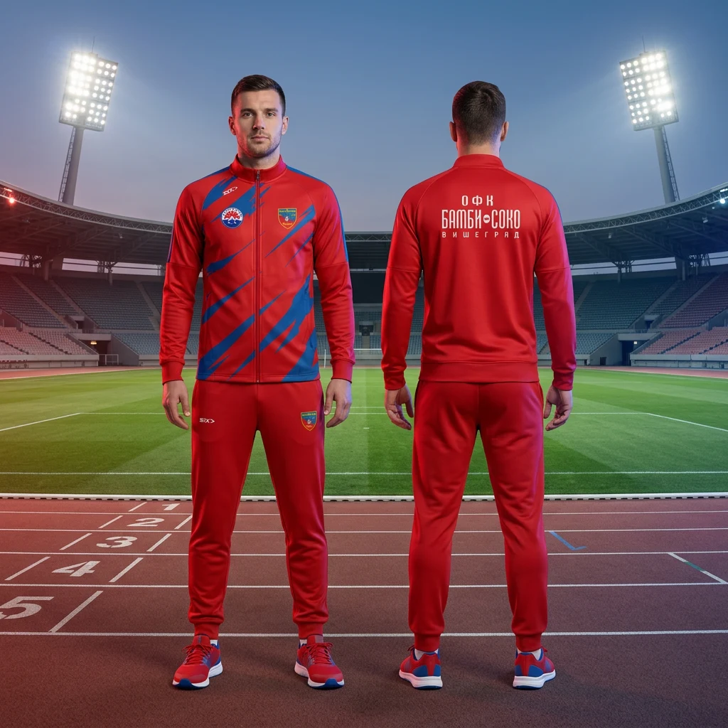 Sportska trenerka Sportex po meri kluba — model 15, prednji i zadnji prikaz na sportistima