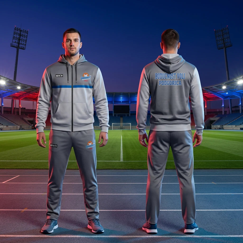 Sportska trenerka Sportex po meri kluba — model 36, prednji i zadnji prikaz na sportistima